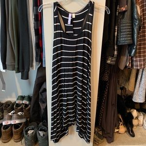 Black + white stripe dress